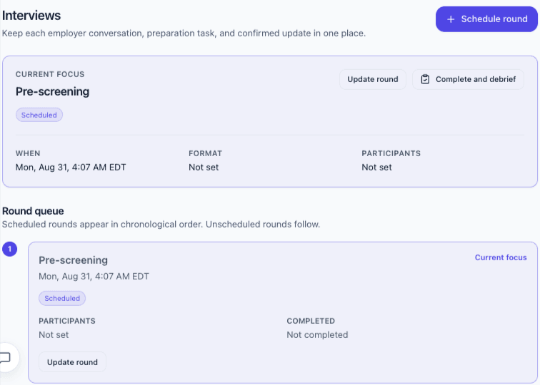 Interview workspace screenshot