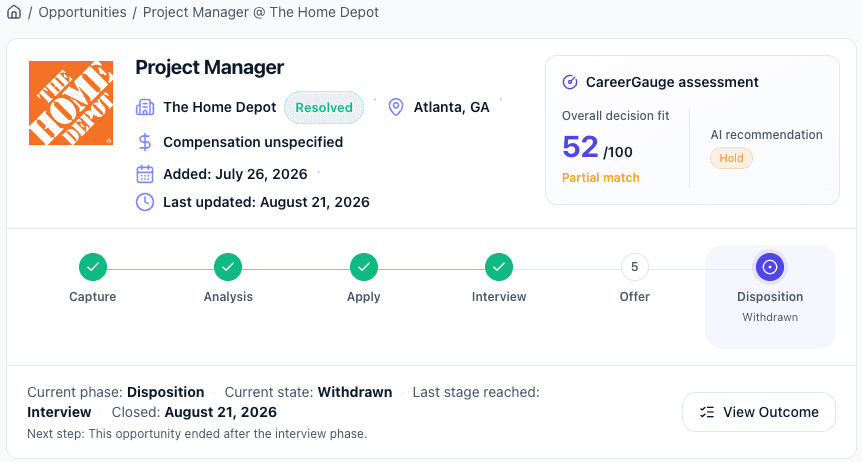 My Opportunities pipeline screenshot