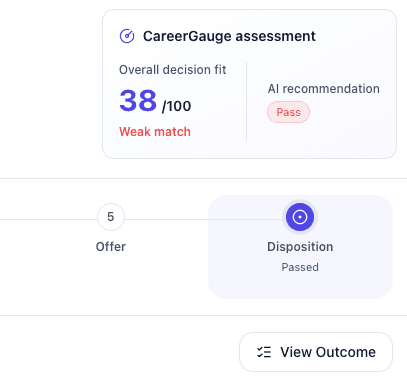 CareerGauge opportunity recommendation screenshot
