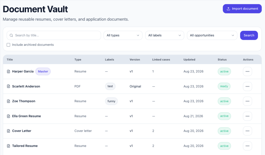 Document Vault screenshot placeholder